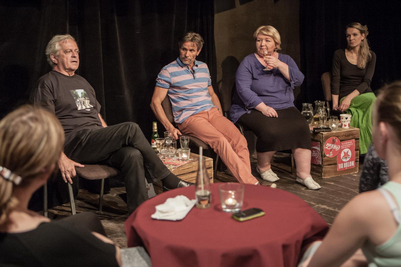 Zdeněk Rumpík, Martin Mejzlík, Jana Uherová a Martina Sikorová před diváky, foto Jiří Sejkora